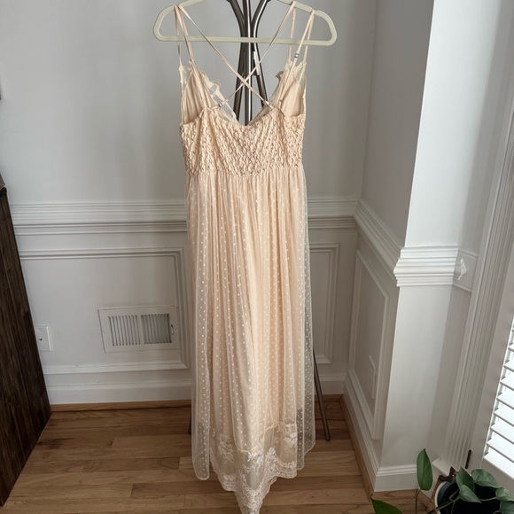 NWT Umgee Ivory Cream Lace Tulle Maxi Vintage Bridal Beach Dress Medium - Picture 8 of 12